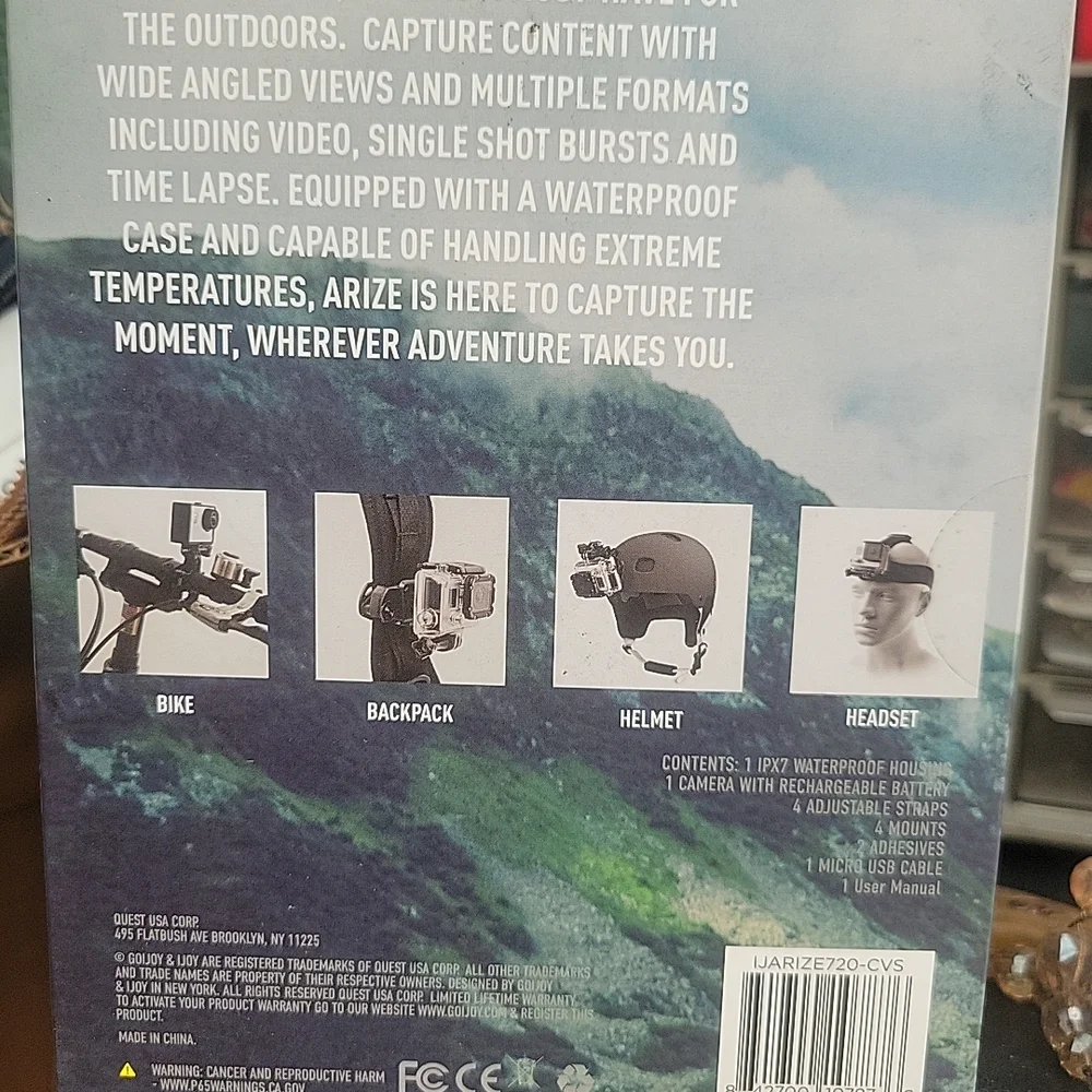Waterproof Action Camera - Black and Silver
